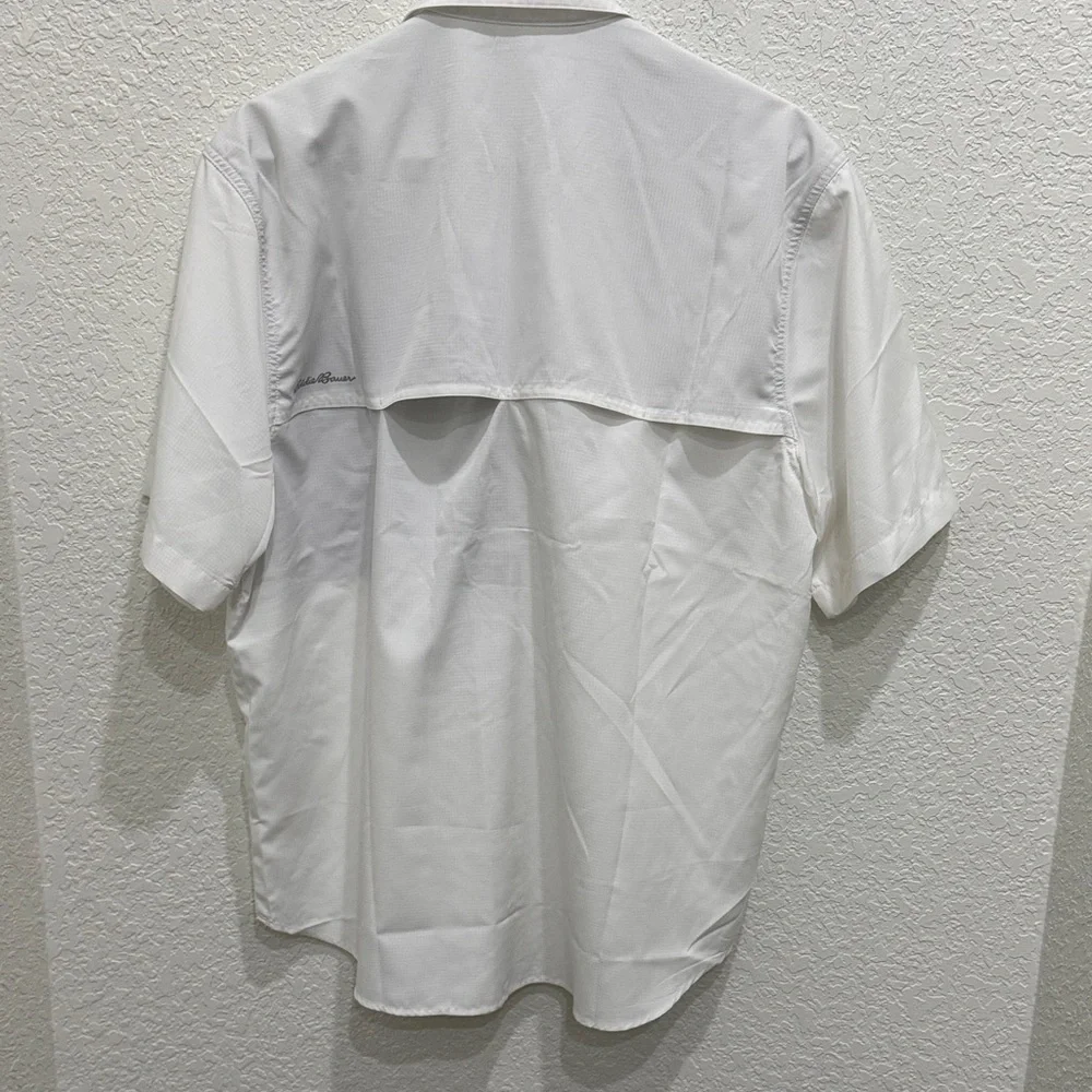 Eddie Bauer Men's Tech Woven White Button Down Shirt - Picture 5 of 6